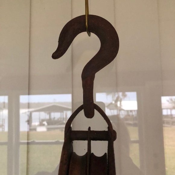 Vintage Two Sheaves Block and Tackle Industrial Farm Steampunk - Picture 3 of 6